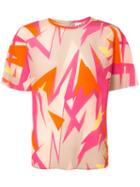 M Missoni - Abstract Print T-shirt - Women - Silk - 42, Orange, Silk