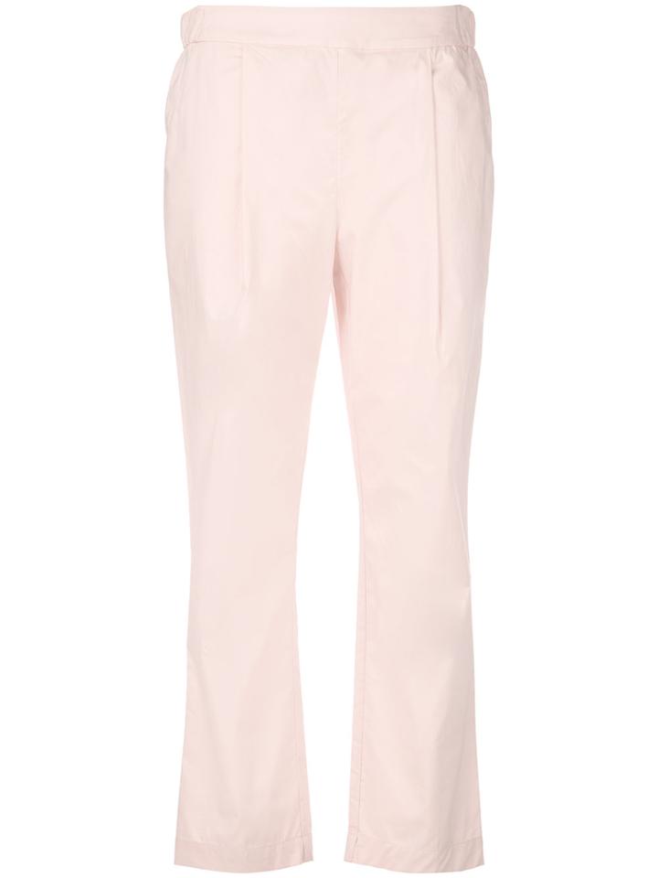 Semicouture Cropped Pleated Trousers - Pink & Purple
