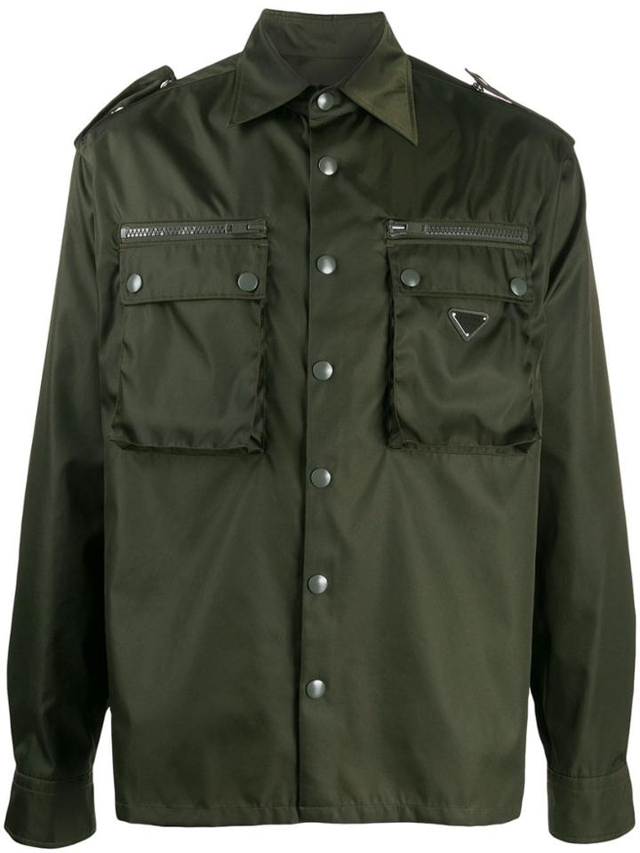 Prada Boxy Military Shirtpoi - Green