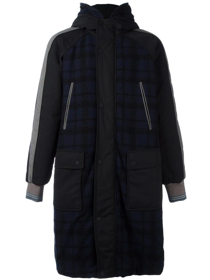 Andrea Pompilio Quilted Coat, Men's, Size: 50, Blue, Wool/polyamide/alpaca/polyester