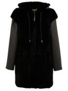 Marni Hooded Rabbit Fur Coat - Black