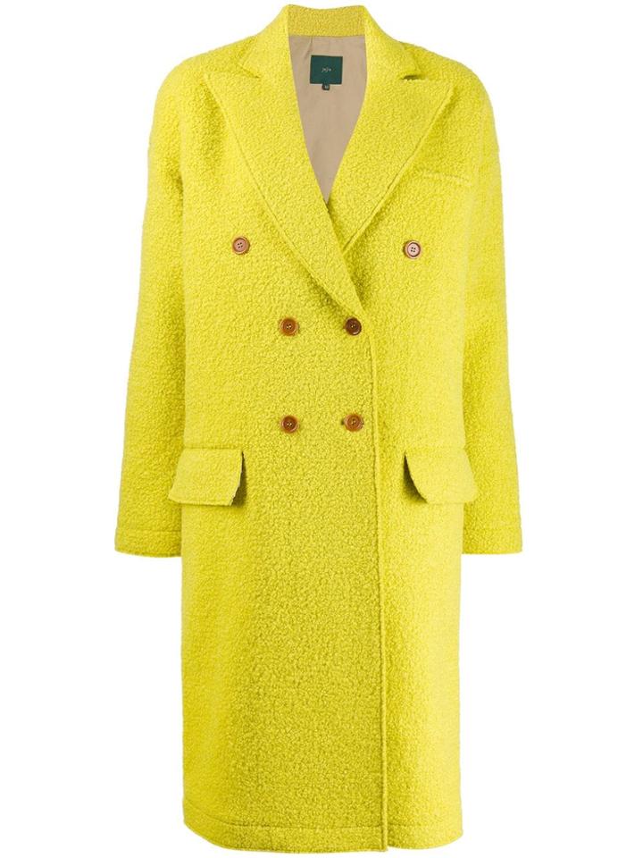 Jejia Fitted Double-breasted Coat - Yellow