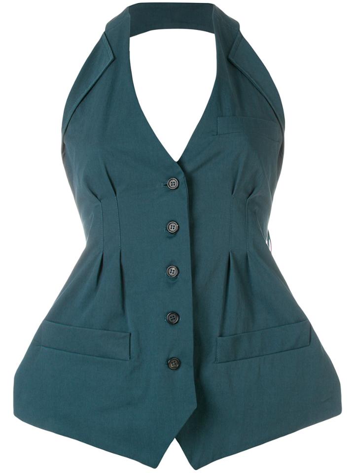 Erika Cavallini Backless Gilet - Blue