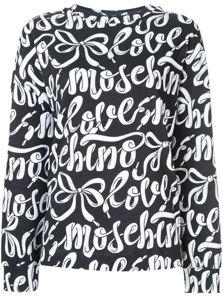 Love Moschino Shoelace Logo Print Sweatshirt - Blue