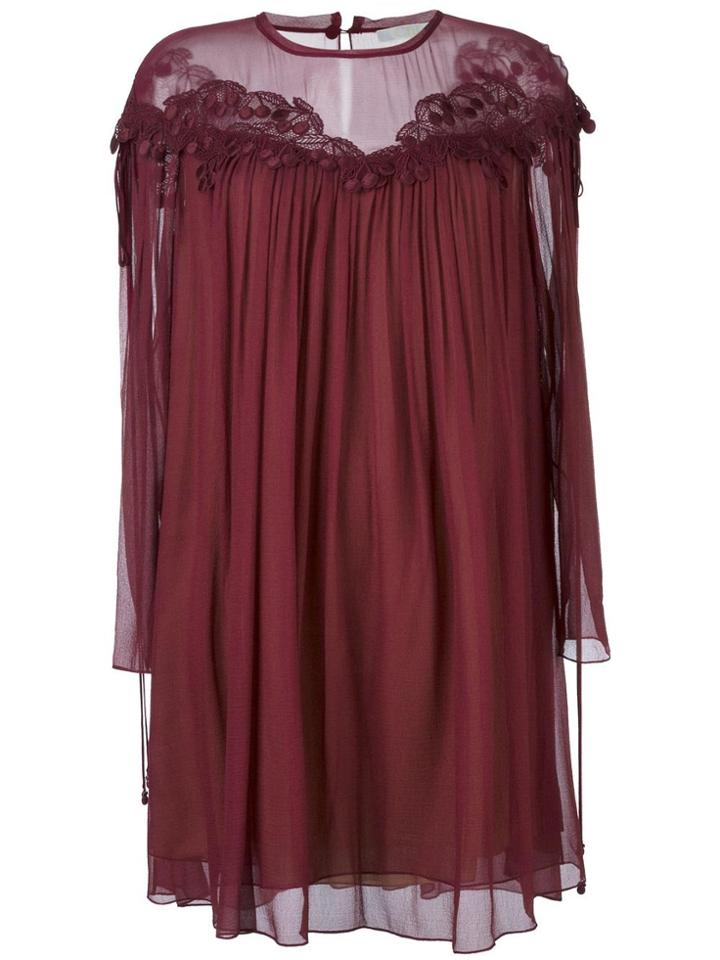 Chloé Cherry Guipure Dress - Pink & Purple