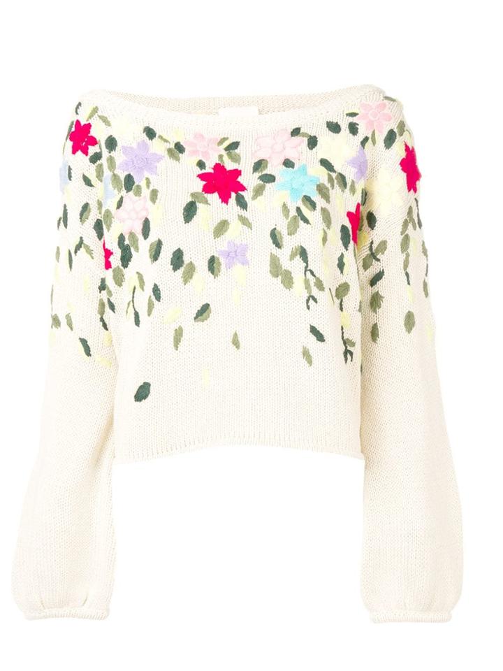 Semicouture Embroidered Jumper - Neutrals