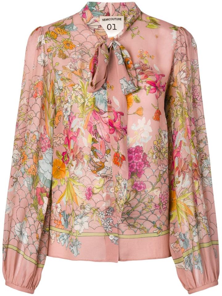 Semicouture Floral Print Blouse - Pink