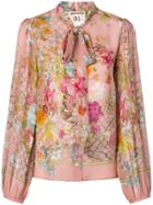 Semicouture Floral Print Blouse - Pink