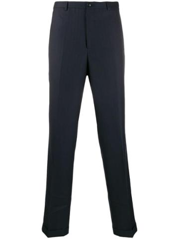 Cobra S.c. Pinstripe Straight Leg Trousers - Blue