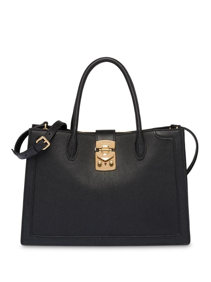 Miu Miu Miu Confidential Madras Leather Handbag - Black