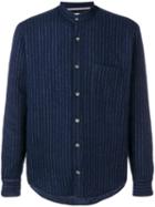 Al Duca D'aosta 1902 Pinstripe Band Collar Shirt - Blue