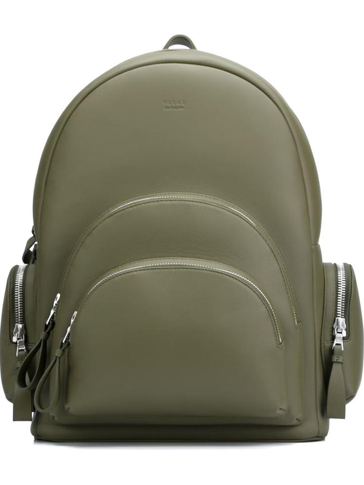 Valas Multiple Pockets Backpack, Green, Acetate/leather