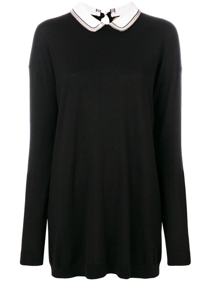 No21 Collar Knitted Sweater - Black