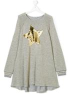 Elsy Sequined Sweatshirt Dress - Metallic