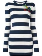 Dolce & Gabbana Striped Cherry Top, Women's, Size: 44, Blue, Silk