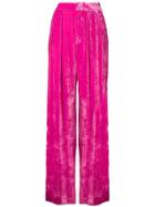 Erika Cavallini Pleated Velvet Trousers - Pink & Purple