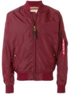 Alpha Industries Zipped Bomber Jacket - Red