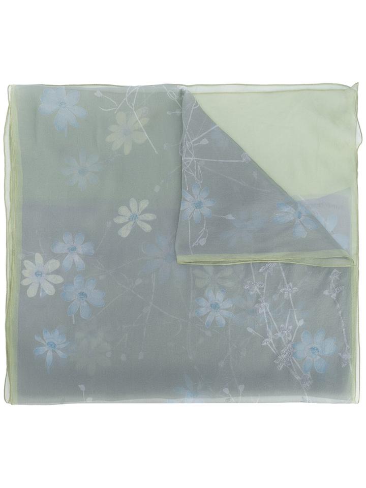 Giorgio Armani - Patterned Scarf - Women - Silk - One Size, Green, Silk