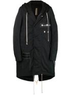 Rick Owens Drkshdw Zipped Hooded Parka - Black