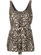Rochas Leopard Print Vest - Brown