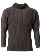Homme Plissé Issey Miyake Funnel Neck Pleated Sweater