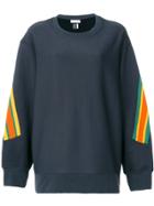 Facetasm Oversized Stripe Detail Sweatshirt - Black