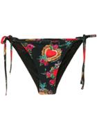 Dolce & Gabbana Sacred Heart And Rose Bikini Bottoms - Black