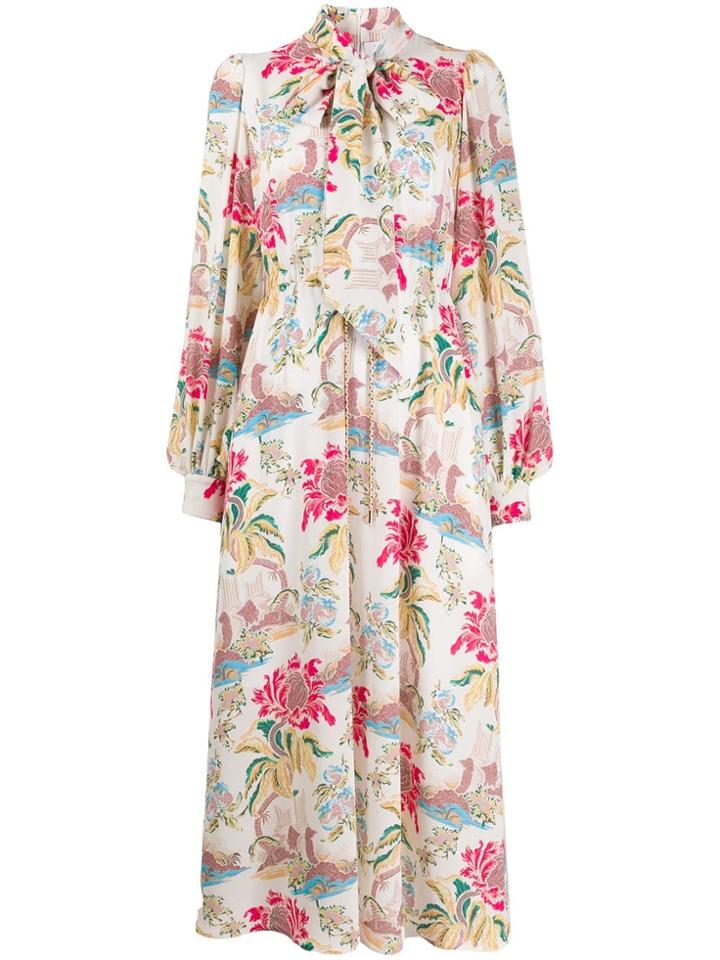 Peter Pilotto Column Flower Dress - White
