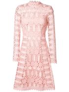 Temperley London Amelia Lace Dress - Pink & Purple