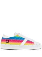 D.a.t.e. Rainbow Stripe Sneakers - White