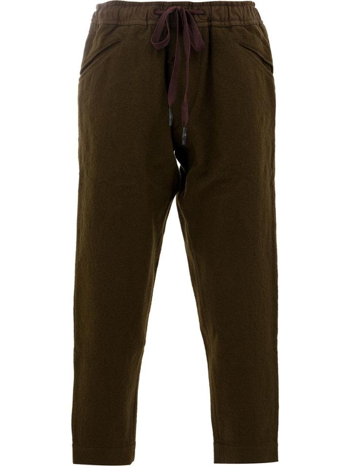 Ziggy Chen Cropped Wool Trousers - Brown