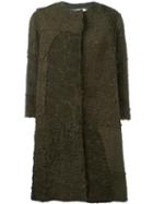 By Walid Hand Dyed Crocheted Panel Coat, Women's, Size: Medium, Green, Cotton