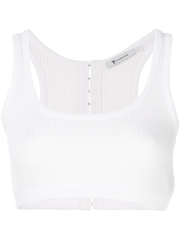 T By Alexander Wang Ribbed Crop Top - White