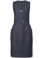 Derek Lam Sleeveless Dress With Button Detail - Blue