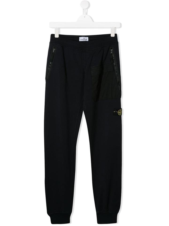 Stone Island Junior Logo Joggers - Blue