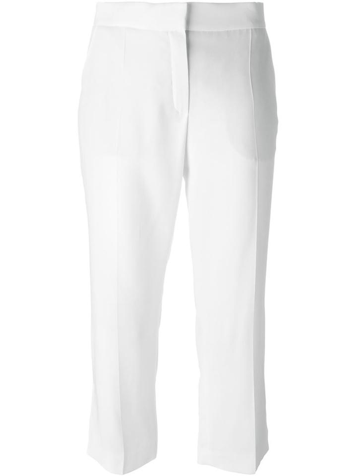 Lanvin Cropped Trousers, Women's, Size: 38, White, Spandex/elastane/viscose