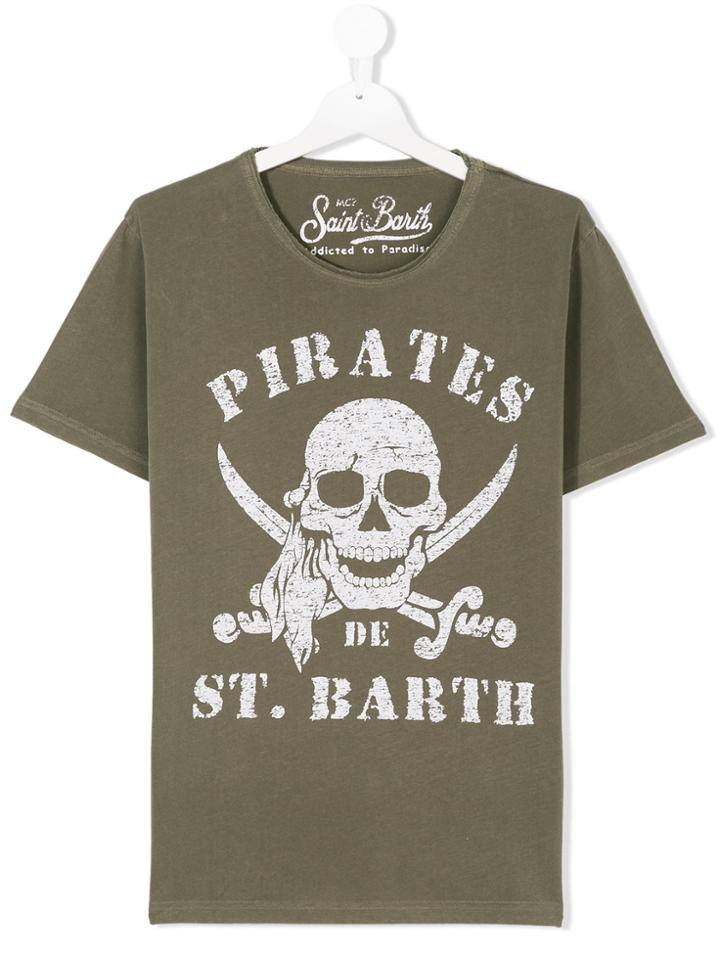 Mc2 Saint Barth Kids Teen Pirate Skull T-shirt - Green