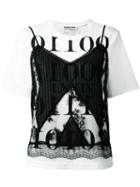 Mcq Alexander Mcqueen Printed Lace Detail T-shirt, Women's, Size: 44, White, Cotton/polyamide
