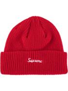 Supreme Knitted Logo Beanie - Red
