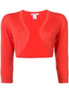 Oscar De La Renta - Bolero Jacket - Women - Silk/virgin Wool - M, Red, Silk/virgin Wool