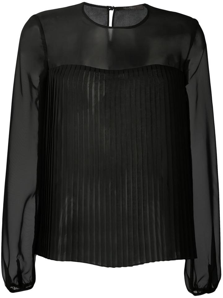 Max Mara - Ferro Sheer Blouse - Women - Polyester/silk/polyamide - 42, Black, Polyester/silk/polyamide