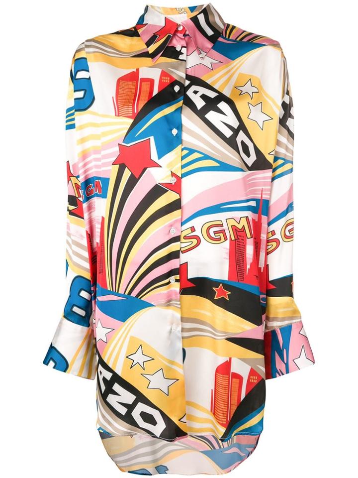 Msgm Graphic Print Shirt - White