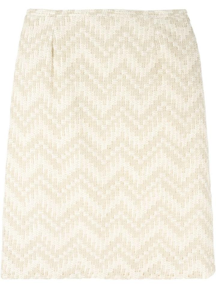 Jean Louis Scherrer Pre-owned Chevron Striped Skirt - Neutrals