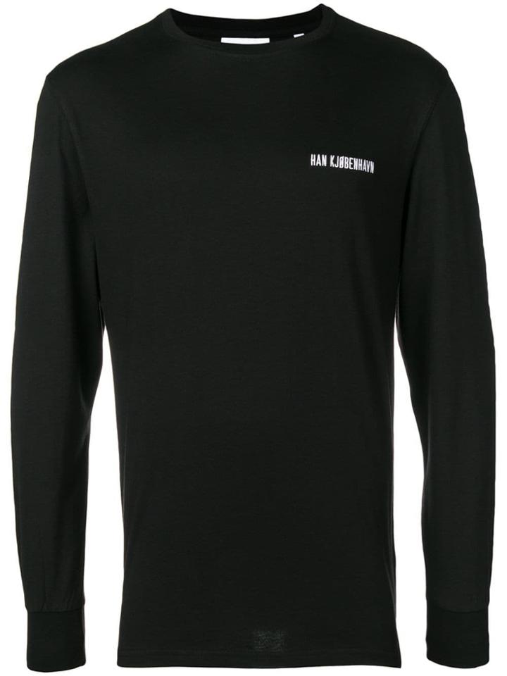 Han Kj0benhavn Logo Embroidered Crew Neck Top - Black