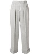 Max Mara Checked High Waist Pleated Trousers - Neutrals