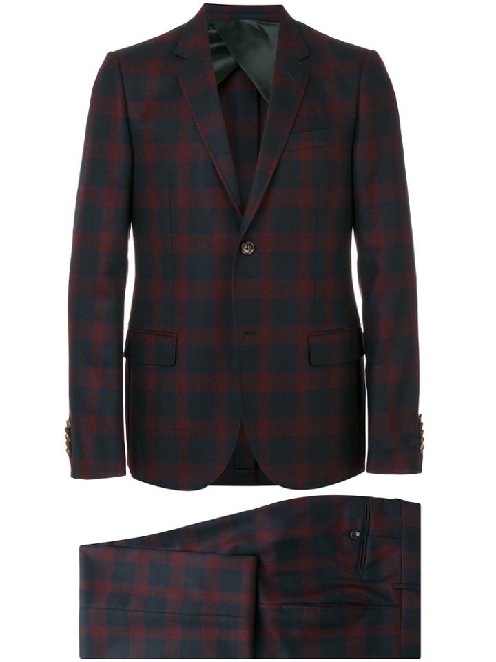 Gucci Check Two-piece Suit - Blue