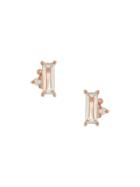 Natalie Marie 9kt Rose Gold Nami Amethyst And Pearl Studs