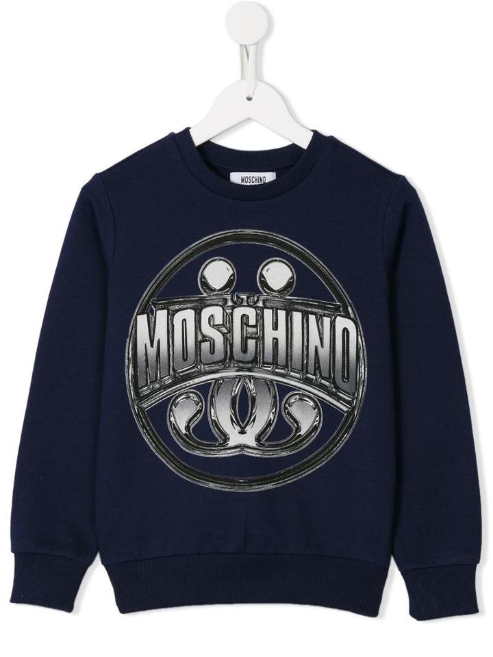 Moschino Kids Logo Print Sweatshirt, Boy's, Size: 8 Yrs, Blue