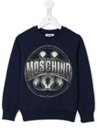 Moschino Kids Logo Print Sweatshirt, Boy's, Size: 8 Yrs, Blue
