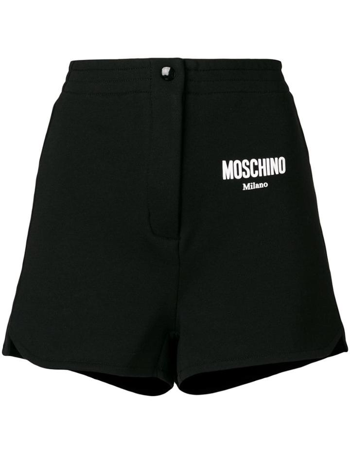 Moschino High Waisted Track Shorts - Black